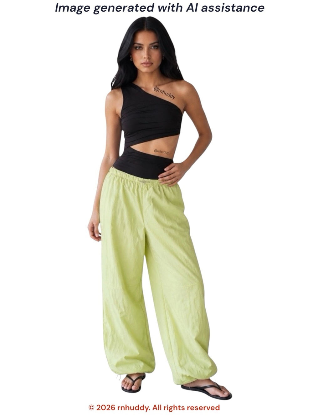 Daisy Street XS Lime Oversized Parachute Pants